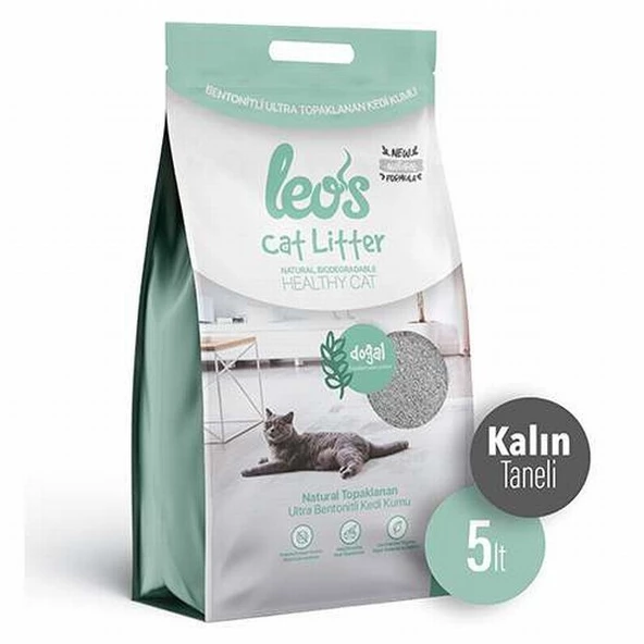 Leos Cat Litter Doğal Bentonit Kalın Taneli Kedi Kumu 5 Lt ürün görseli