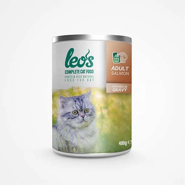 Leos Somon Parça Etli Soslu Yetişkin Kedi Konservesi 400 Gr ürün görseli
