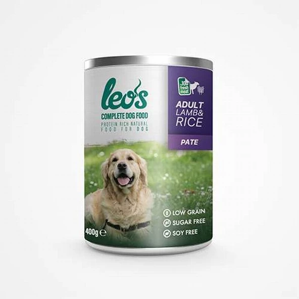 Leos Kuzu Etli ve Pirinçli Pate Yetişkin Köpek Konservesi 400 Gr