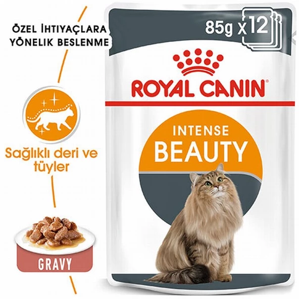 Royal Canin Intense Beauty Gravy Pouch Yetişkin Kedi Konservesi 85 Gr - Resim 3