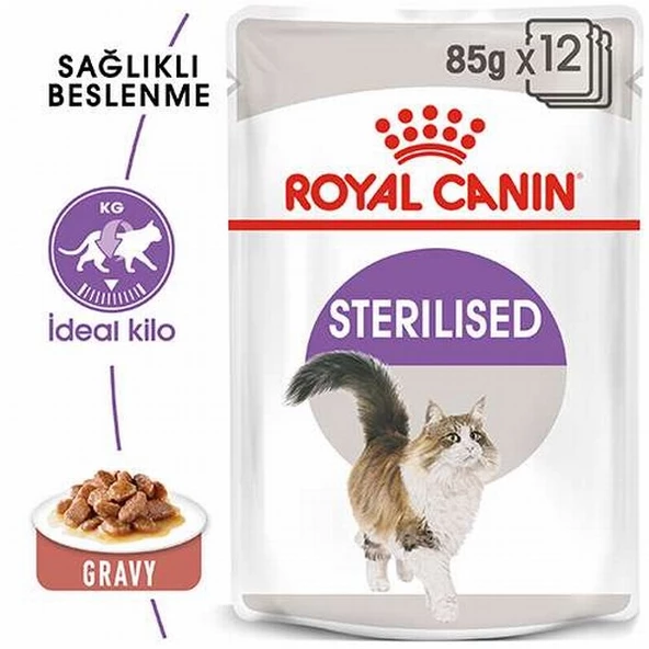 Royal Canin Sterilised Gravy Pouch Kısırlaştırılmış Kedi Konservesi 85 Gr - Resim 2