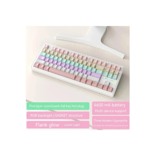 Attack Shark M87 Profesyonel Klavye Metal Gövde 87 Hot Swapp Tuş Rgb Tasarım Kablosuz Bluetooth Yedek Tuş - 4