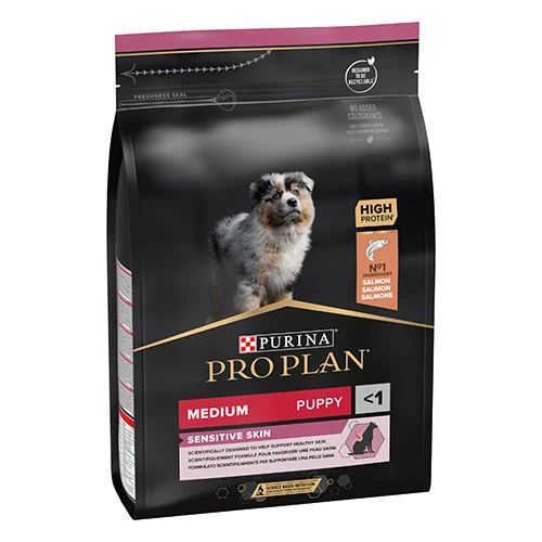 Pro Plan Medium Opti Derma Sensitive Skin Puppy Somonlu Orta Irk Yavru Köpek Maması 3 Kg