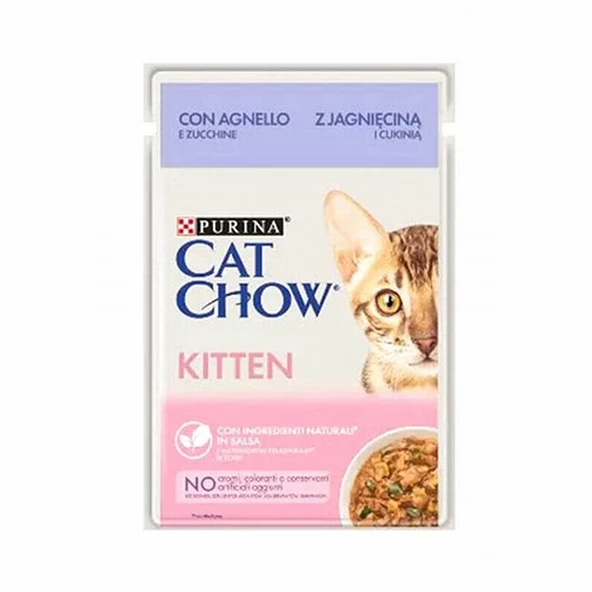 Cat Chow Kitten Pouch Kuzulu Yavru Kedi Konservesi 26 Adet 85 Gr