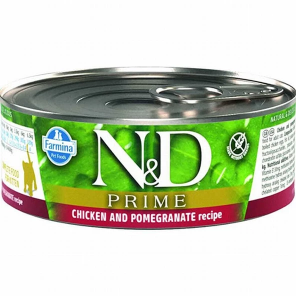 N&D Prime Kitten Tavuklu Narlı Tahılsız Yavru Kedi Konservesi 6 Adet 70 Gr