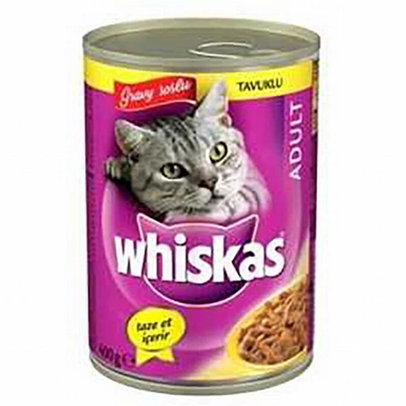 Whiskas Gravy Soslu Tavuklu Yetişkin Kedi Konservesi 12 Adet 400 Gr