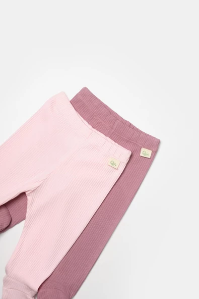 Bebek 2'li Patikli Pantolon, %50 Bambu - %50 Organik Pamuk, Bebek ve Yenidoğan Serisi - CSYB9027 - 7