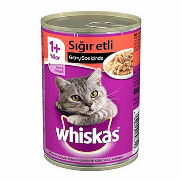 Whiskas Gravy Soslu Sığır Etli Yetişkin Kedi Konservesi 400 Gr