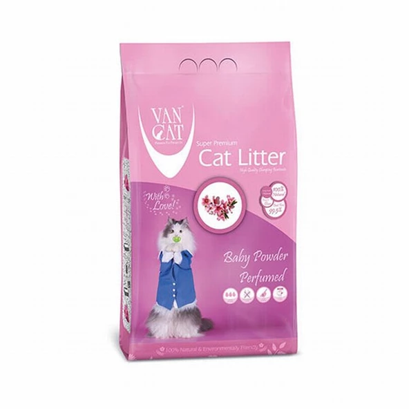 VanCat Baby Powder Parfümlü İnce Taneli Kedi Kumu 10 Kg