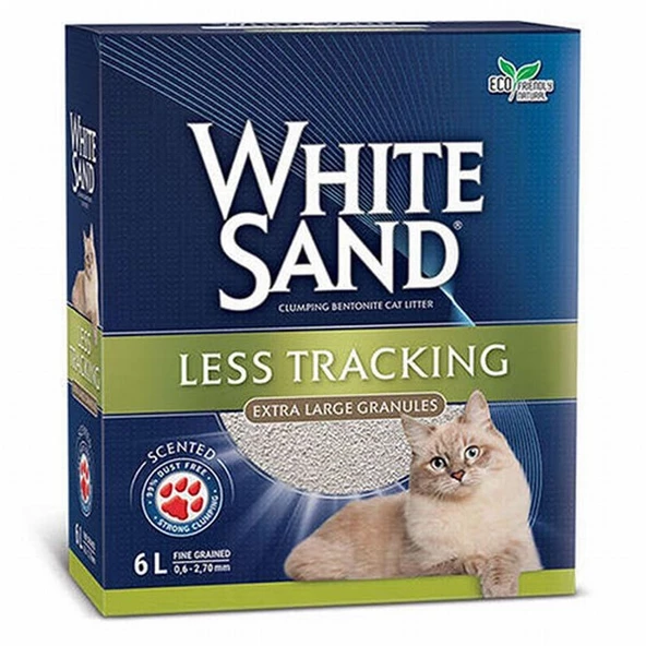 White Sand Less Tracking Cat Litter Hızlı Topaklanan Kedi Kumu 6 Lt