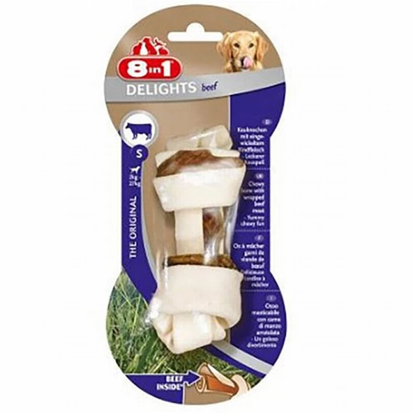 8in1 Delights Bones Biftekli Ağız Bakım Kemiği Köpek Ödülü Small 35 Gr