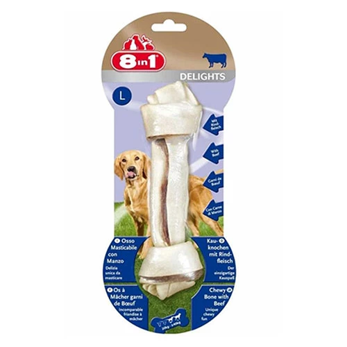 8in1 Delights Bones Biftekli Ağız Bakım Kemiği Köpek Ödülü Large 85 Gr