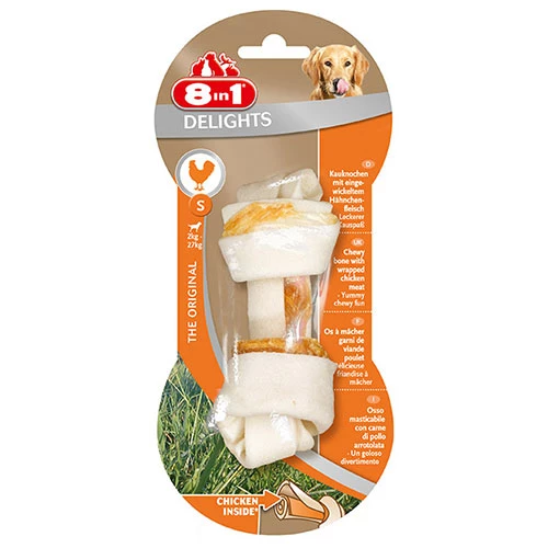 8in1 Delights Bones Düğümlü Tavuklu Ağız Bakım Kemik Köpek Ödülü Small 35 Gr