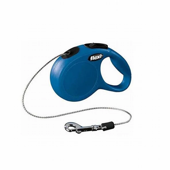 Flexi New Classic Otomatik İp Köpek Gezdirme Tasması Small 5 Mt Mavi ürün görseli