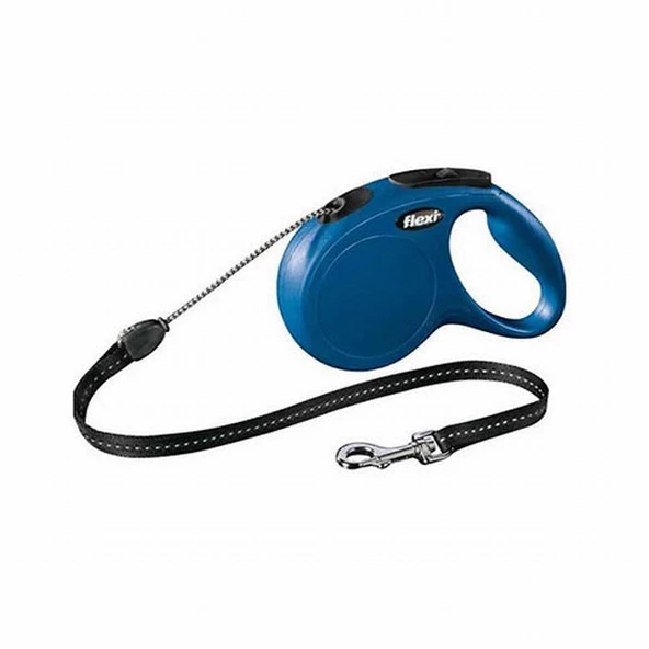 Flexi New Classic Otomatik İp Köpek Gezdirme Tasması Medium 5 Mt Mavi ürün görseli