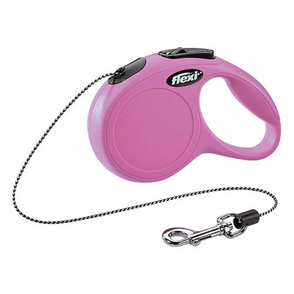 Flexi New Classic Otomatik İp Köpek Gezdirme Tasması XSmall 3 Mt Pembe