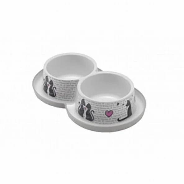 Moderna Trendy Love Kedi Mama Su Kabı 2x350 Ml