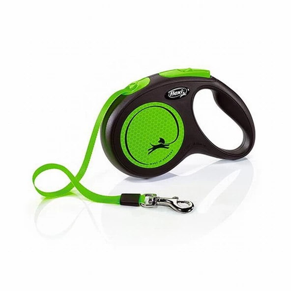 Flexi New Neon Otomatik Şerit Köpek Gezdirme Tasması Medium 5 Mt Yeşil