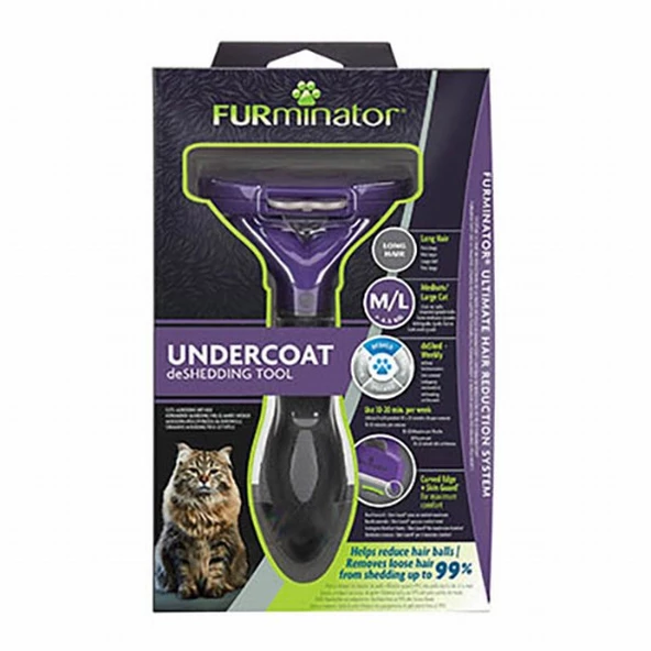 Furminator Long Hair Uzun Tüylü Kedi Tarağı M-L