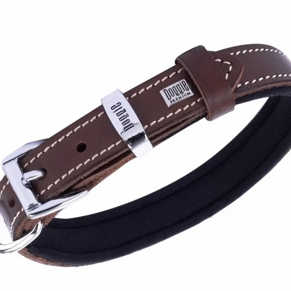 Doggie Konfor Deri Köpek Boyun Tasması Kahverengi 1,5x20 25 Cm - Resim 2