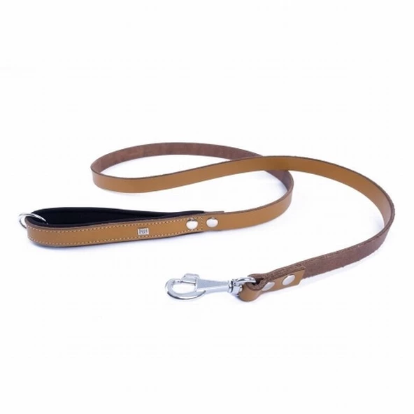 Doggie Konfor Klasik Deri Köpek Gezdirme Tasması Camel 2x140 Cm - Resim 2