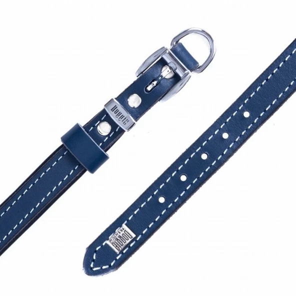 Doggie Yumuşak Firstclass Deri Köpek Boyun Tasması Royalblue 1,5x25-30 Cm - Resim 3