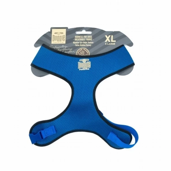 Doggie Havalı Dokuma Küçük Irk Köpek Göğüs Tasması Royalblue 2x50-65 Cm