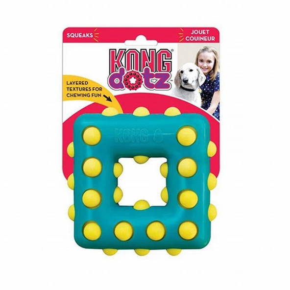Kong Dotz Kauçuk Kare Köpek Oyuncağı 10 Cm Small