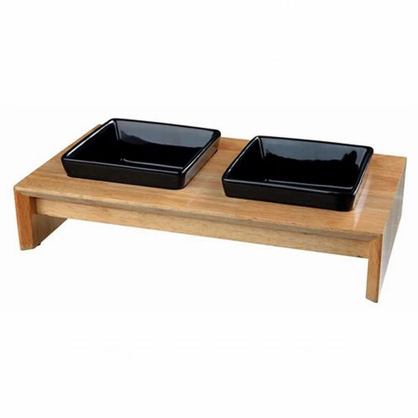 Trixie İkili Seramik Kedi Köpek Mama Su Kabı 2x0,2 Lt 28x5x15 Cm