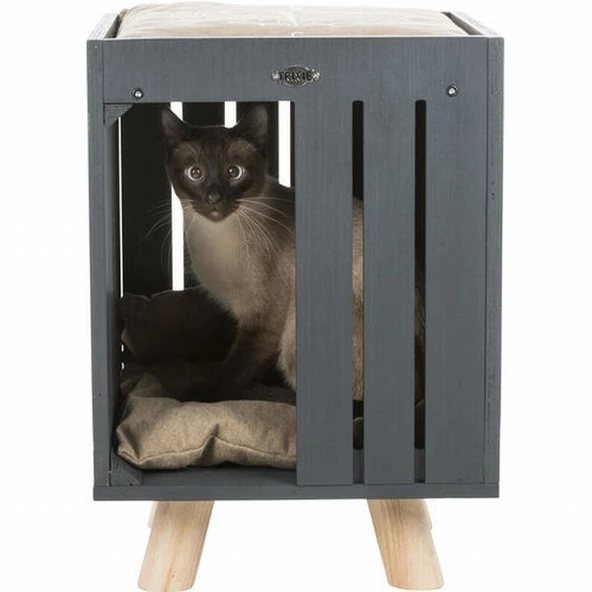 Trixie Kedi Oyun Evi 36x51x36 Cm Antrasit Gri Kum Beji