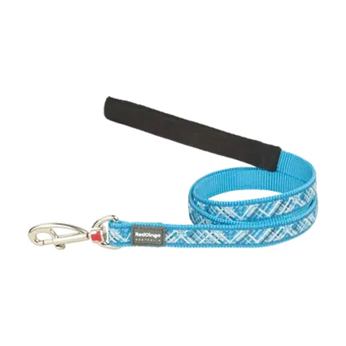 Reddingo Flanno Desenli Turkuaz Köpek Uzatma Tasması Small 15 Mm 1,2 Mt