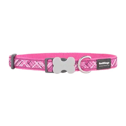 Reddingo Flanno Desenli Pembe Köpek Boyun Tasması Medium 20 Mm 31-47 Cm