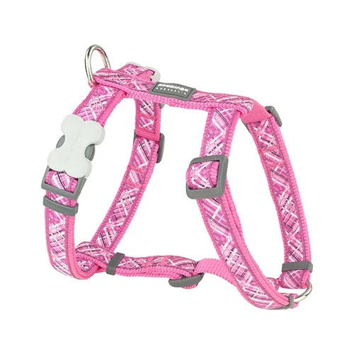 Reddingo Flanno Desenli Pembe Köpek Göğüs Tasması Small 15 Mm