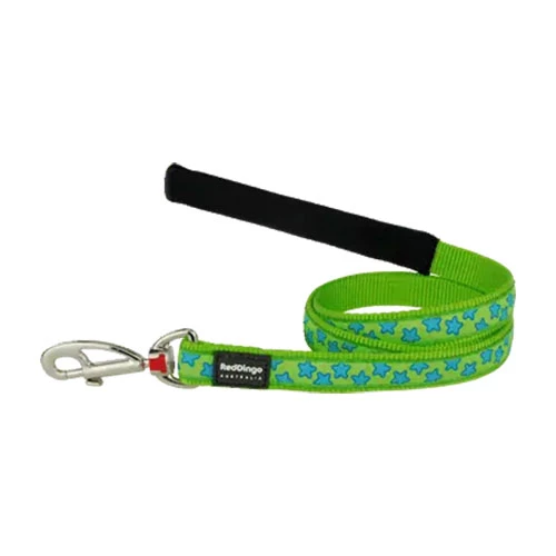 Reddingo Lime Üzerine Turkuaz Yıldızlı Köpek Uzatma Tasması Large 25 Mm 1,2 Mt ürün görseli