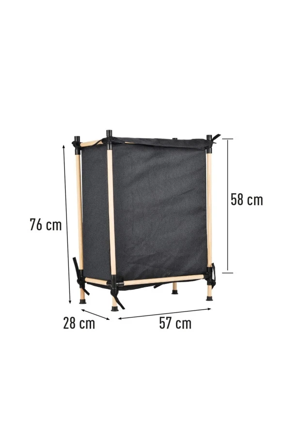 SEOWOOD Ahşap Çok Amaçlı Sepet 57 cm Genişlik - 3