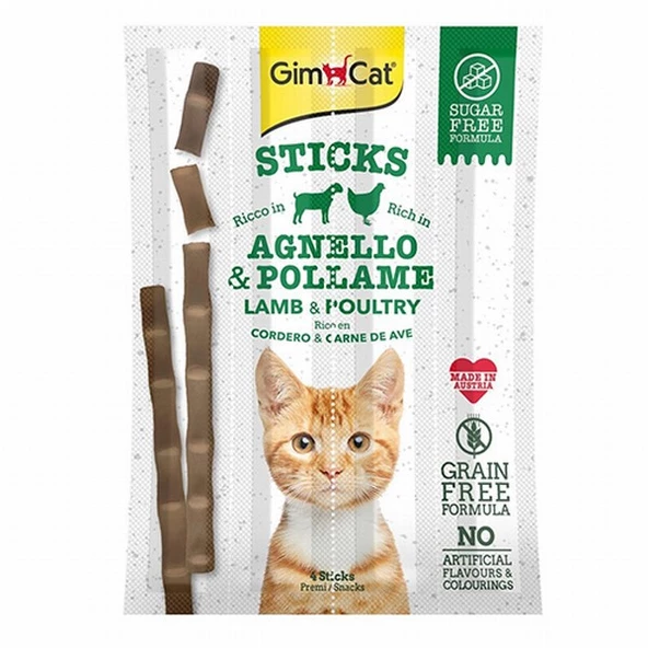 GimCat Sticks Kuzulu ve Tavuklu Tahılsız Kedi Ödül Çubukları 20 Gr ürün görseli