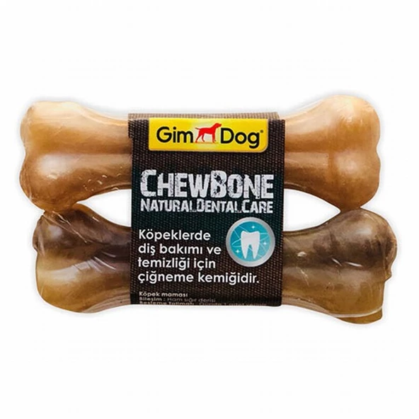 GimDog Mordimi Natürel Press Kemik Köpek Ödülü 2'li 11 Cm