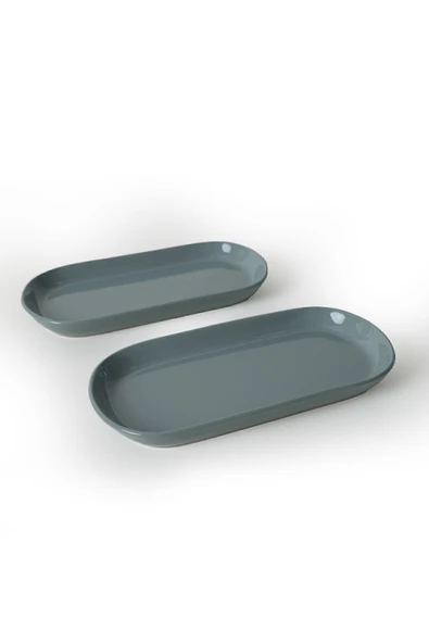 Keramika Yeşil Noyan Kayık Tabak 28 Cm 2 Adet 326 - 2