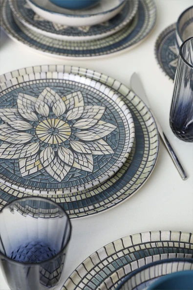 Keramika Keraart Mosaic Marvels Yemek Takımı 24 Parça 6 Kişilik 21619-20-21 - 3