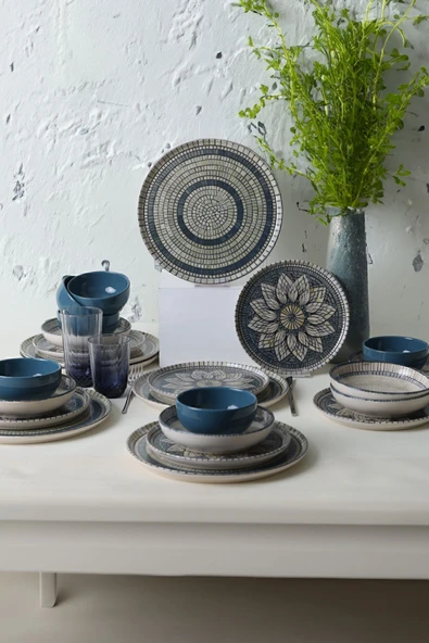 Keramika Keraart Mosaic Marvels Yemek Takımı 24 Parça 6 Kişilik 21619-20-21 - 5