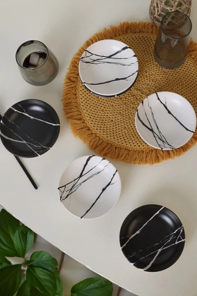 Keramika Keraart Mermer Halka Sosluk / Çerezlik 13 Cm 6 Adet 17950-51