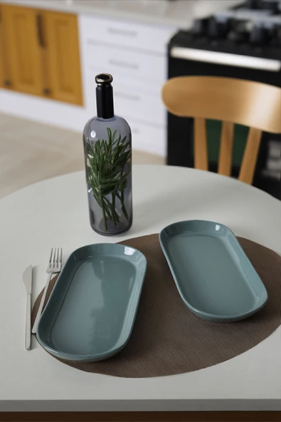 Keramika Yeşil Noyan Kayık Tabak 28 Cm 2 Adet 326