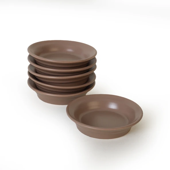 Keramika Mat Toprak Taupe Bloom Çerezlik / Sosluk 12 Cm 6 Adet 977 - 4