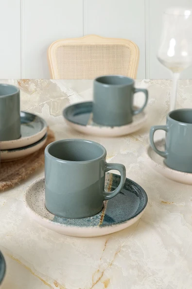 Keramika Keraart Colored Kahve Takımı 12 Parça 6 Kişilik 19781 - 2