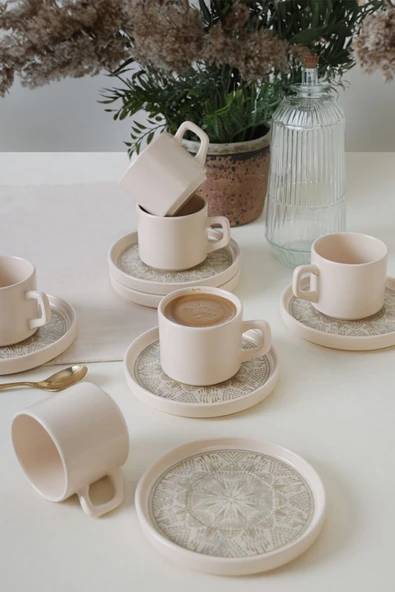 Keramika Groundlace Stackable Çay Takımı 12 Parça 6 Kişilik 21501