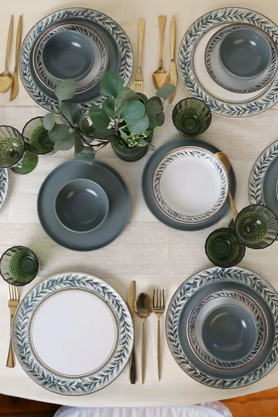 Keramika Keraart Green Frame Yemek Takımı 24 Parça 6 Kişilik 21635-36 - 3
