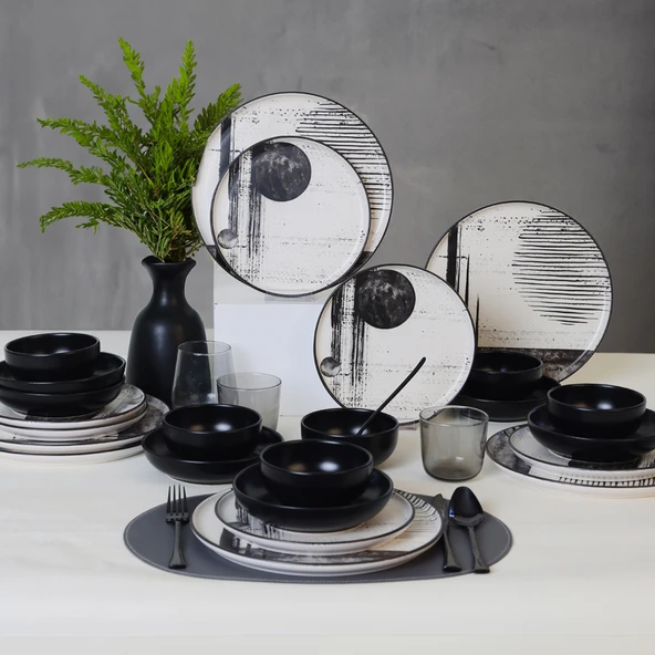 Keramika Keraart Shadowy Yemek Takımı 24 Parça 6 Kişilik 21783-84 - 2