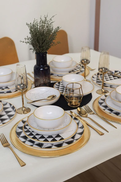 Keramika Keraart Trigon Yemek Takımı 24 Parça 6 Kişilik 18765-67 - Resim 3