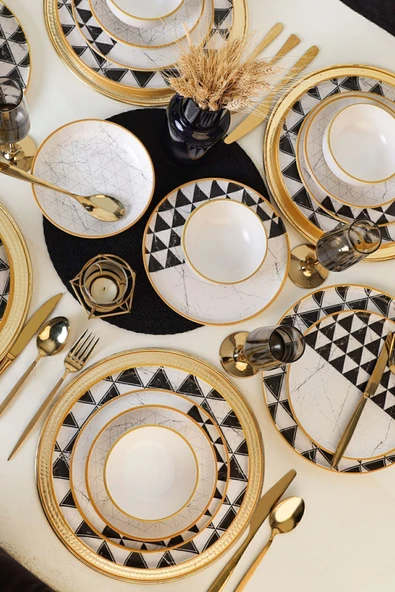 Keramika Keraart Trigon Yemek Takımı 24 Parça 6 Kişilik 18765-67 ürün görseli 1