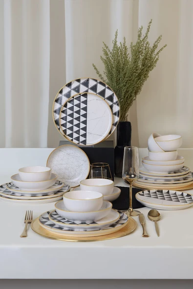 Keramika Keraart Trigon Yemek Takımı 24 Parça 6 Kişilik 18765-67 - Resim 6